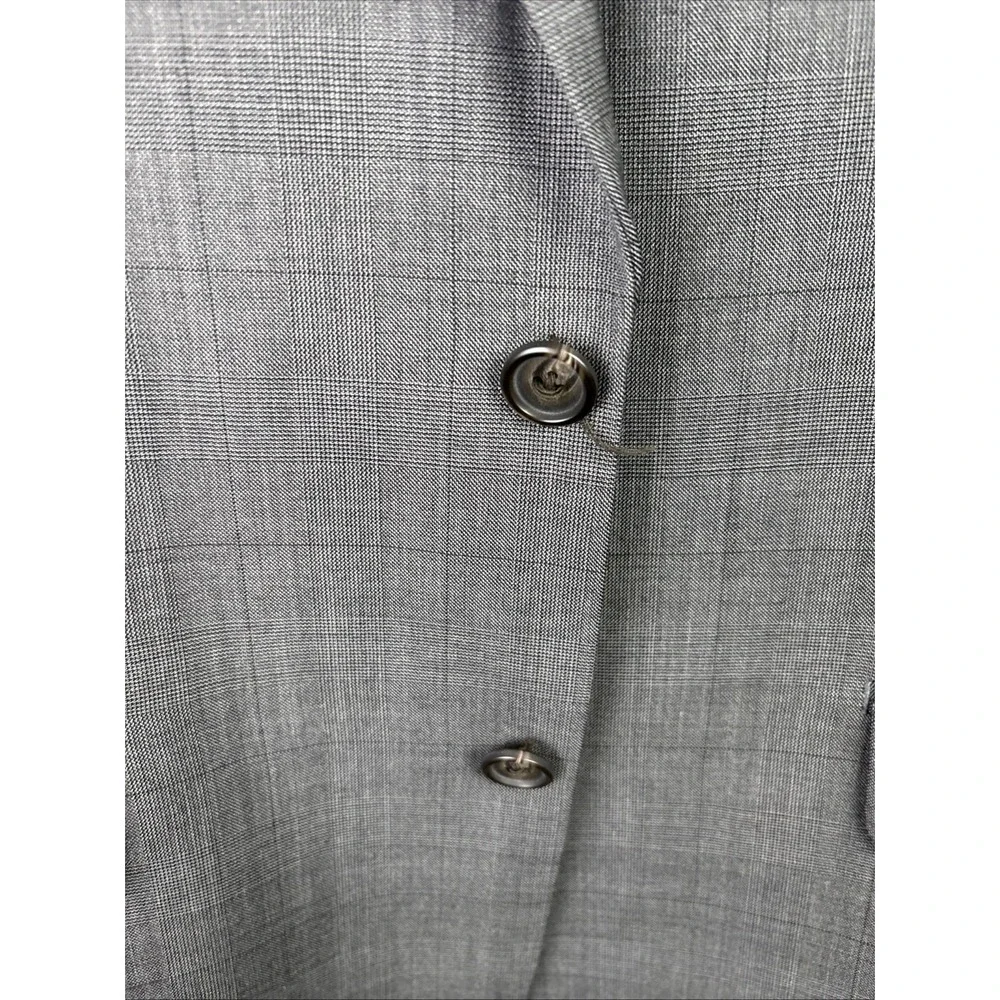 Ralph Lauren 42L Gray Windowpane Check Tweed sport coat Jacket blazer Preppy